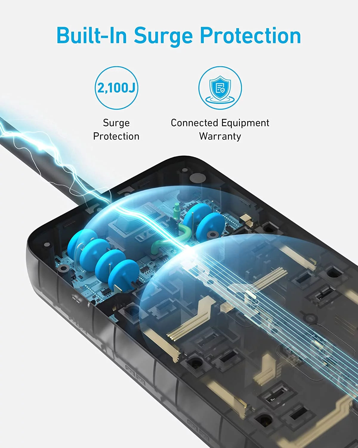 Power Strip Surge Protector 12 Outlets 2 USB A 1 USB C 5ft Extension Cord H80890