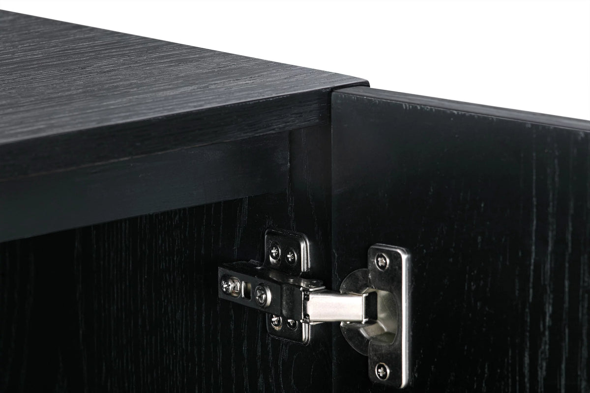 Black 4-Door Wood Sideboard Buffet O894186