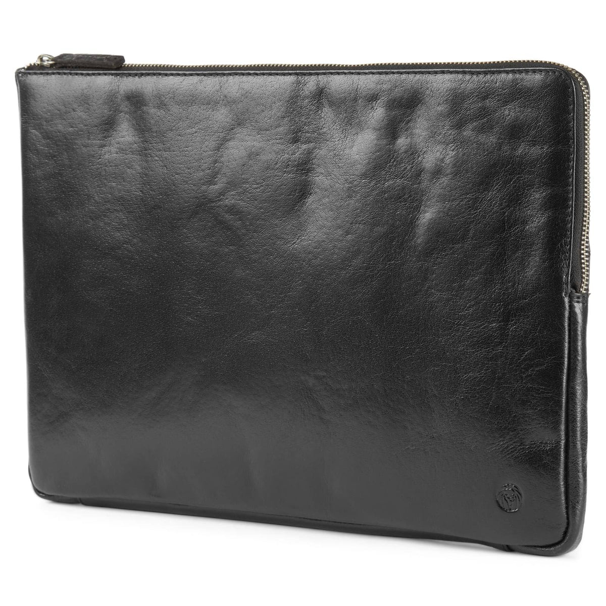 Black Small Leather Laptop Sleeve E979
