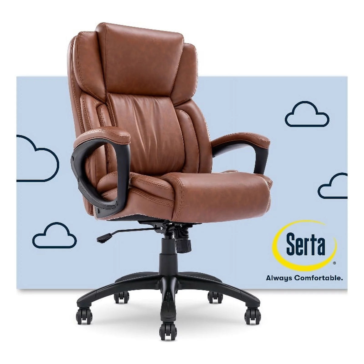 Executive Office Chair Cognac Bonded Leather F853211