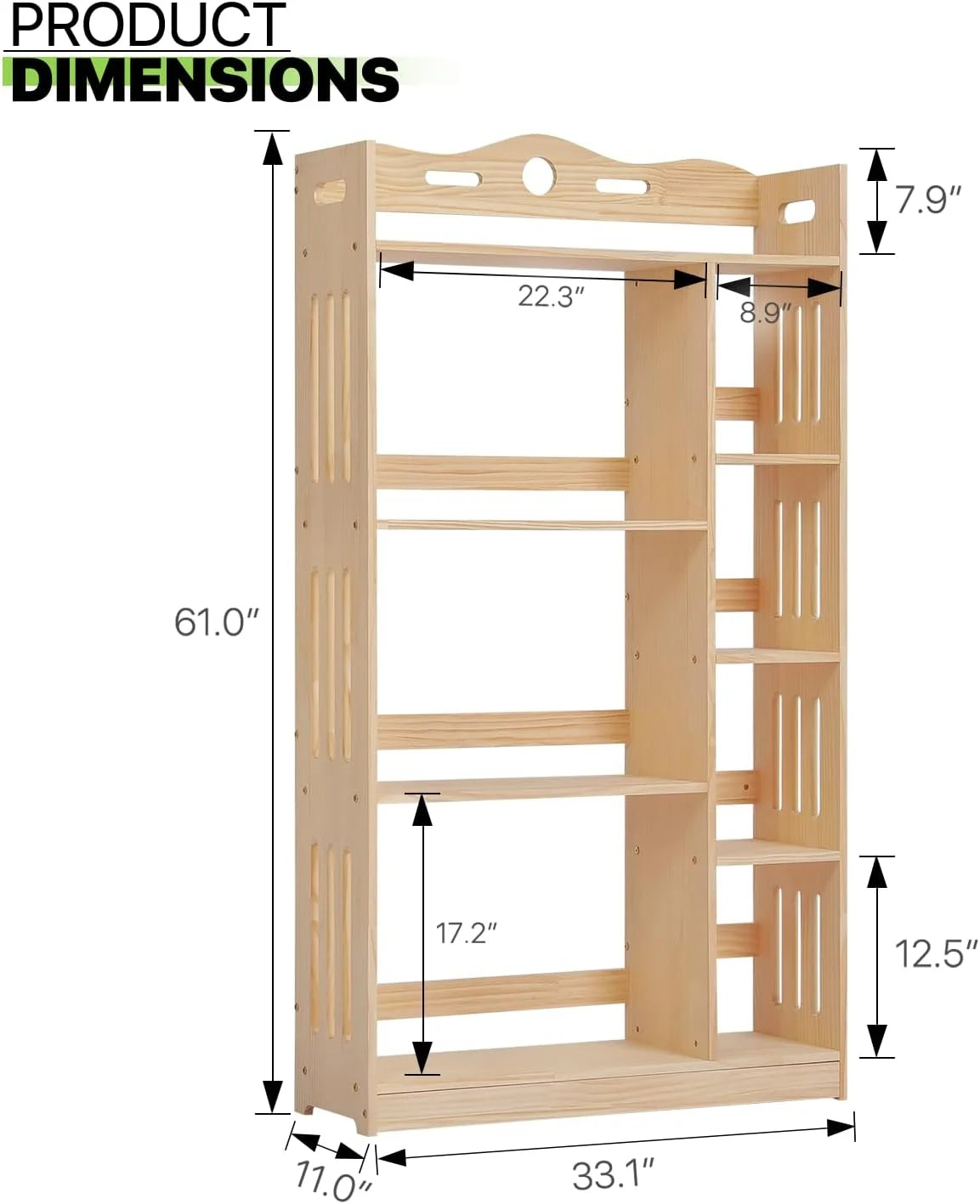 Wood Bookshelf with 2 Drawers U79071