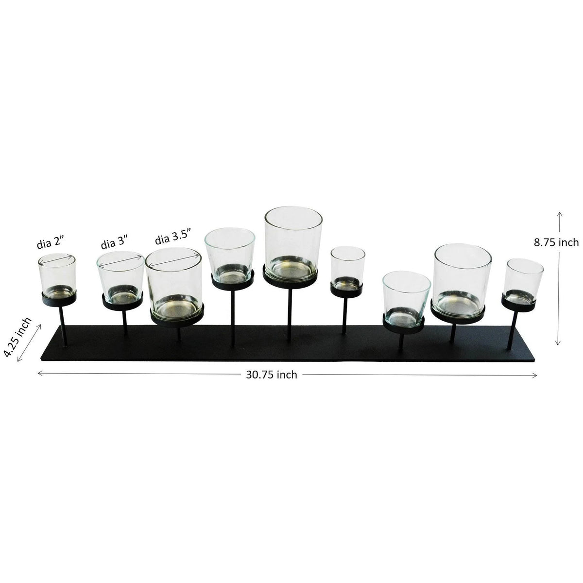 Pedestal Candle Centerpiece with Nine Metal Candle Holders P432