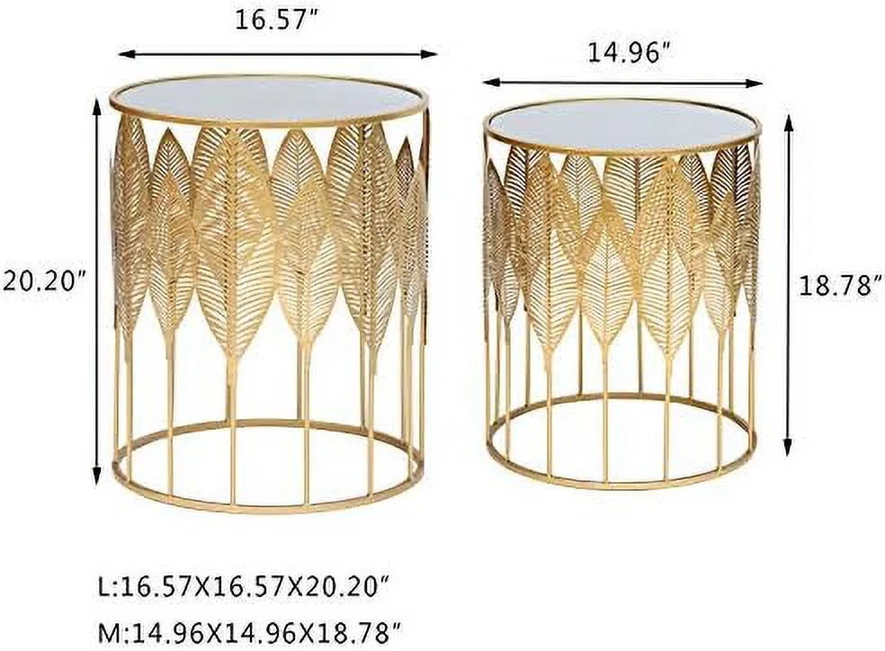 Gold Accent Metal Nesting Side Tables W147