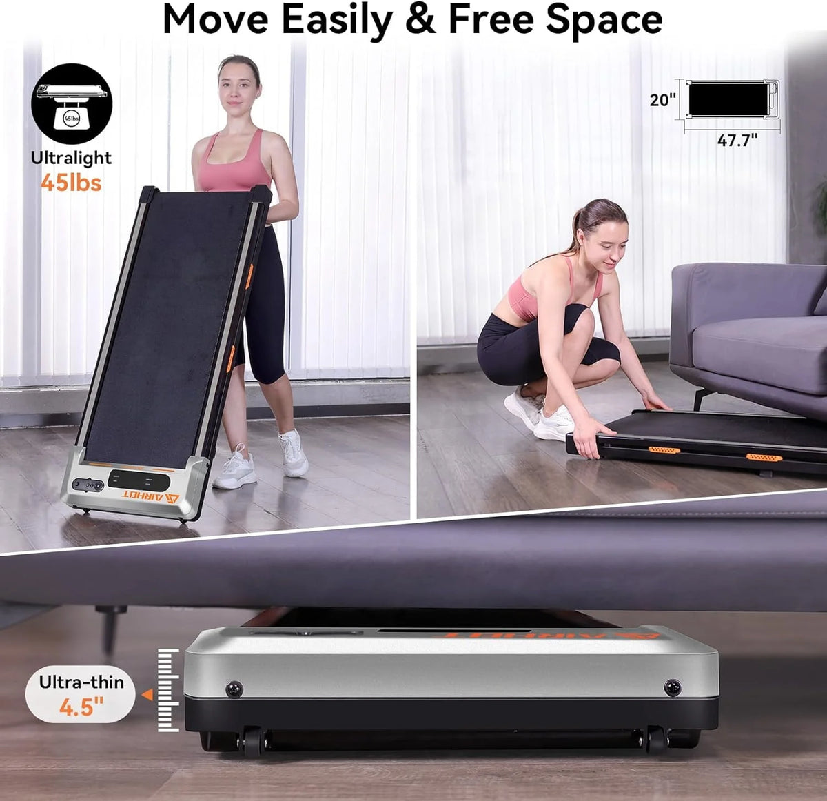 Under Desk Treadmill 2 in 1 Black G6917
