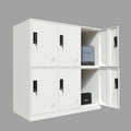 White Metal Storage Cabinet with 9 Doors M34426
