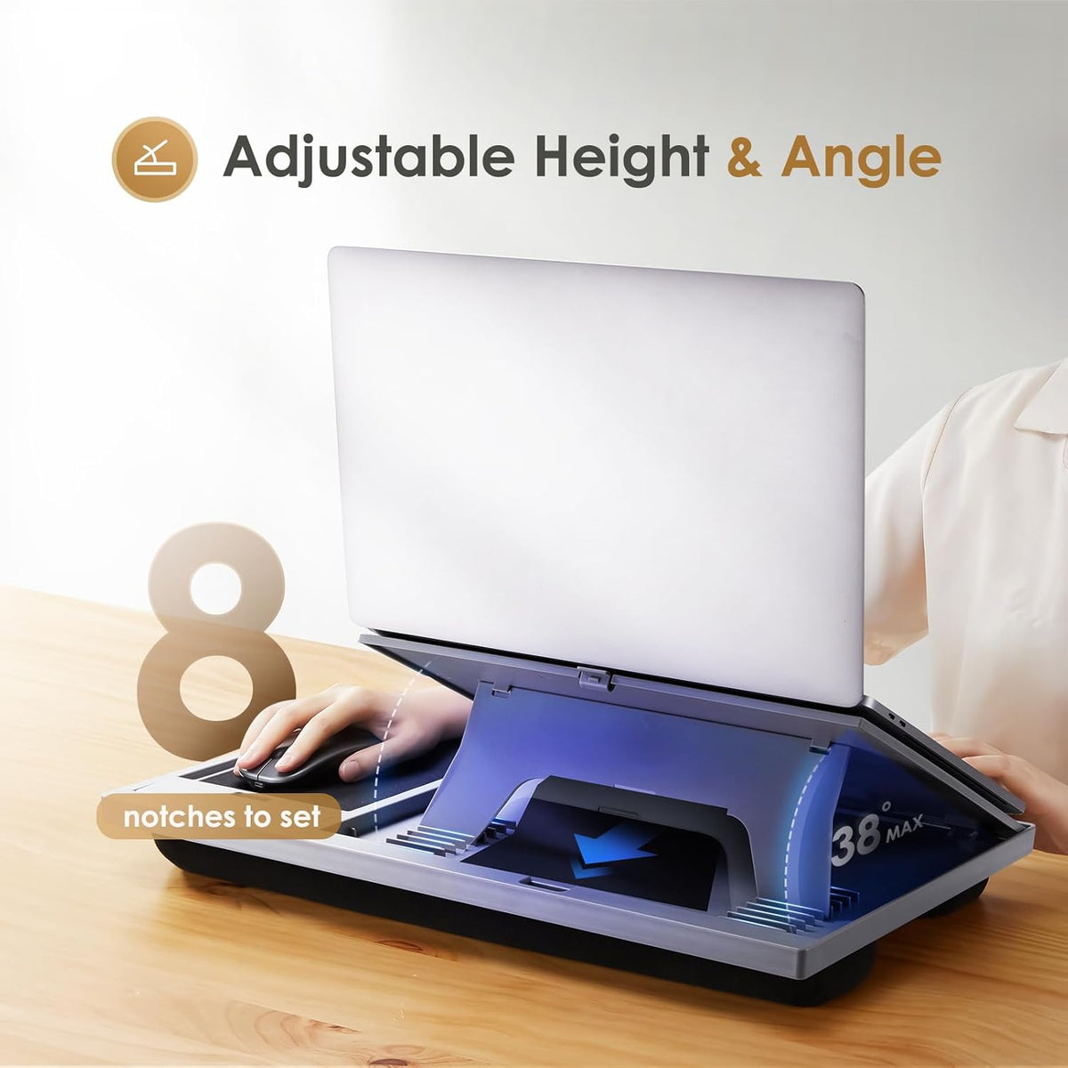 Adjustable Laptop Desk with Cushion V271575