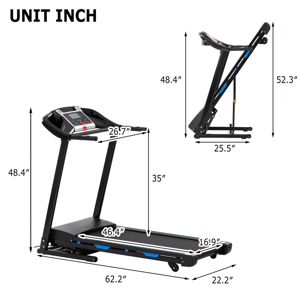3.5HP Folding Electric Treadmill with Auto Incline G19212