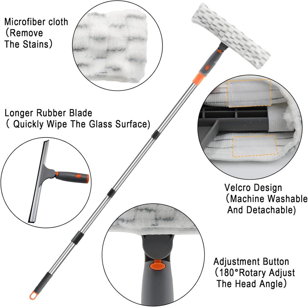11” Microfiber Cloth and 12” Wide Squeegee Cleaner Kit, Pack of 2 G3278