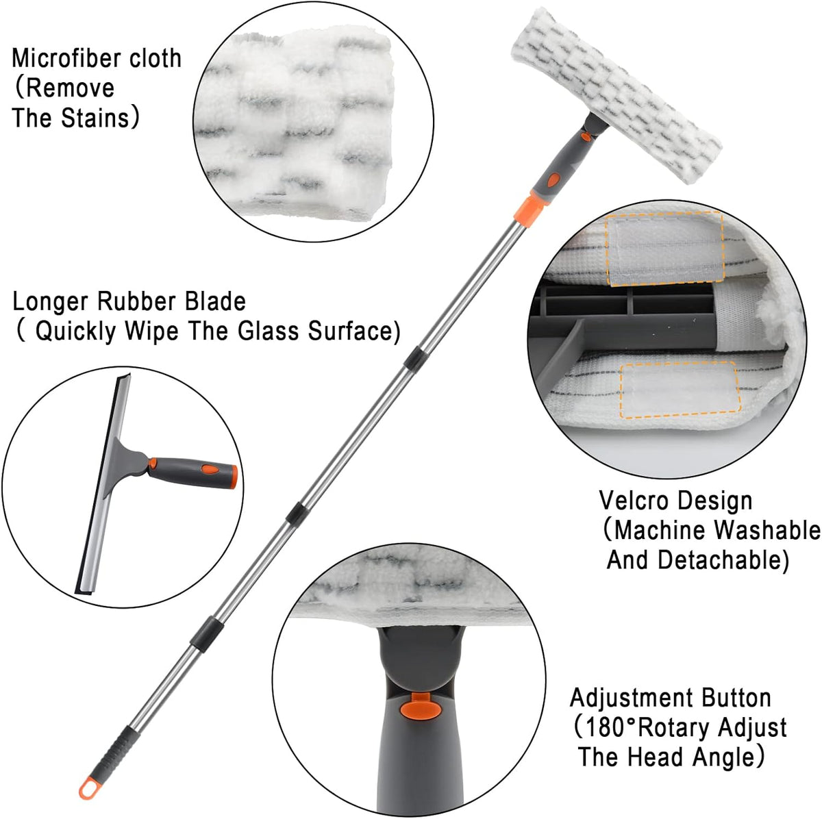 11” Microfiber Cloth and 12” Wide Squeegee Cleaner Kit, Pack of 2 G3278