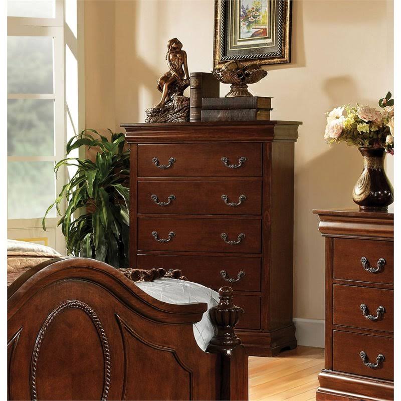 5 Drawer Chest in Brown Cherry D16176