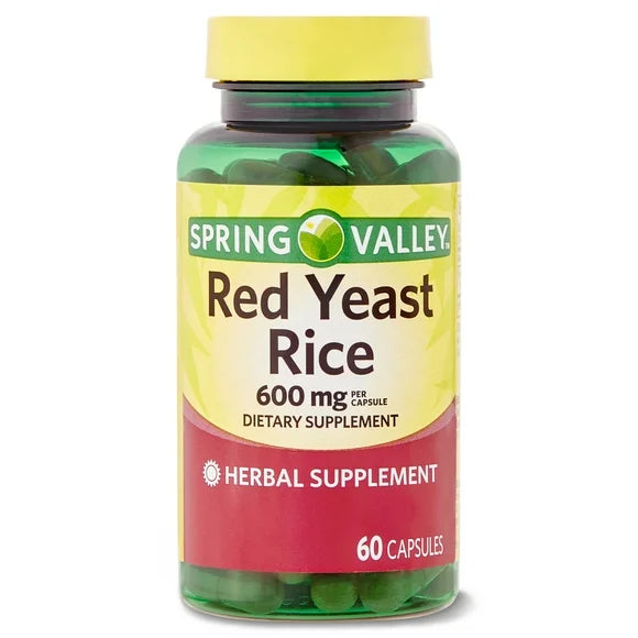 Red Yeast Rice Dietary Supplement Capsules, 600 mg, 60 Count J354