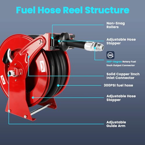 1" x 33' Retractable Diesel Hose Reel with Steel Construction Y111041