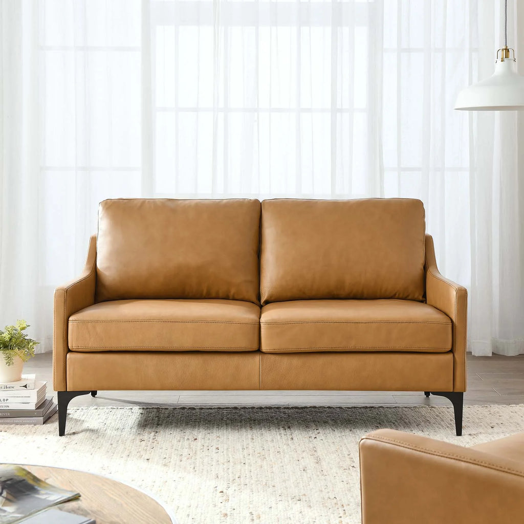 Leather Loveseat P77429