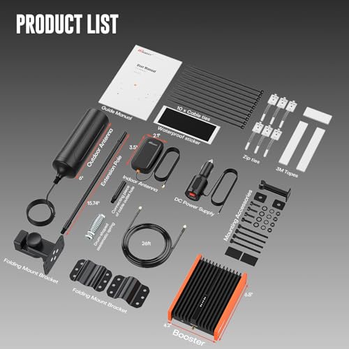High Power Truck Cell Phone Signal Booster Kit with Omni-Directional Antenna W4294