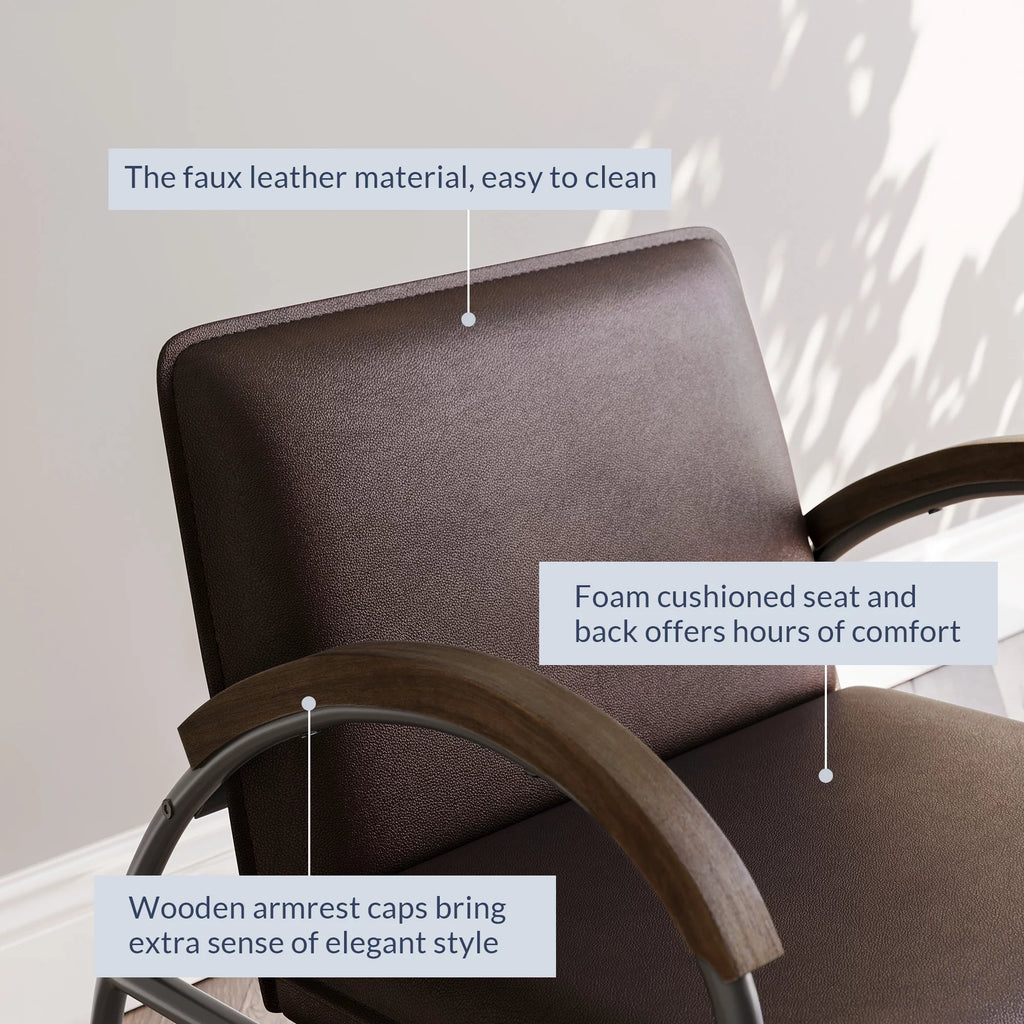 Brown Faux Leather Accent Chair X362