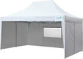 10x15 Pop Up Canopy Tent with Sidewalls and Wheeled Carry Bag O791