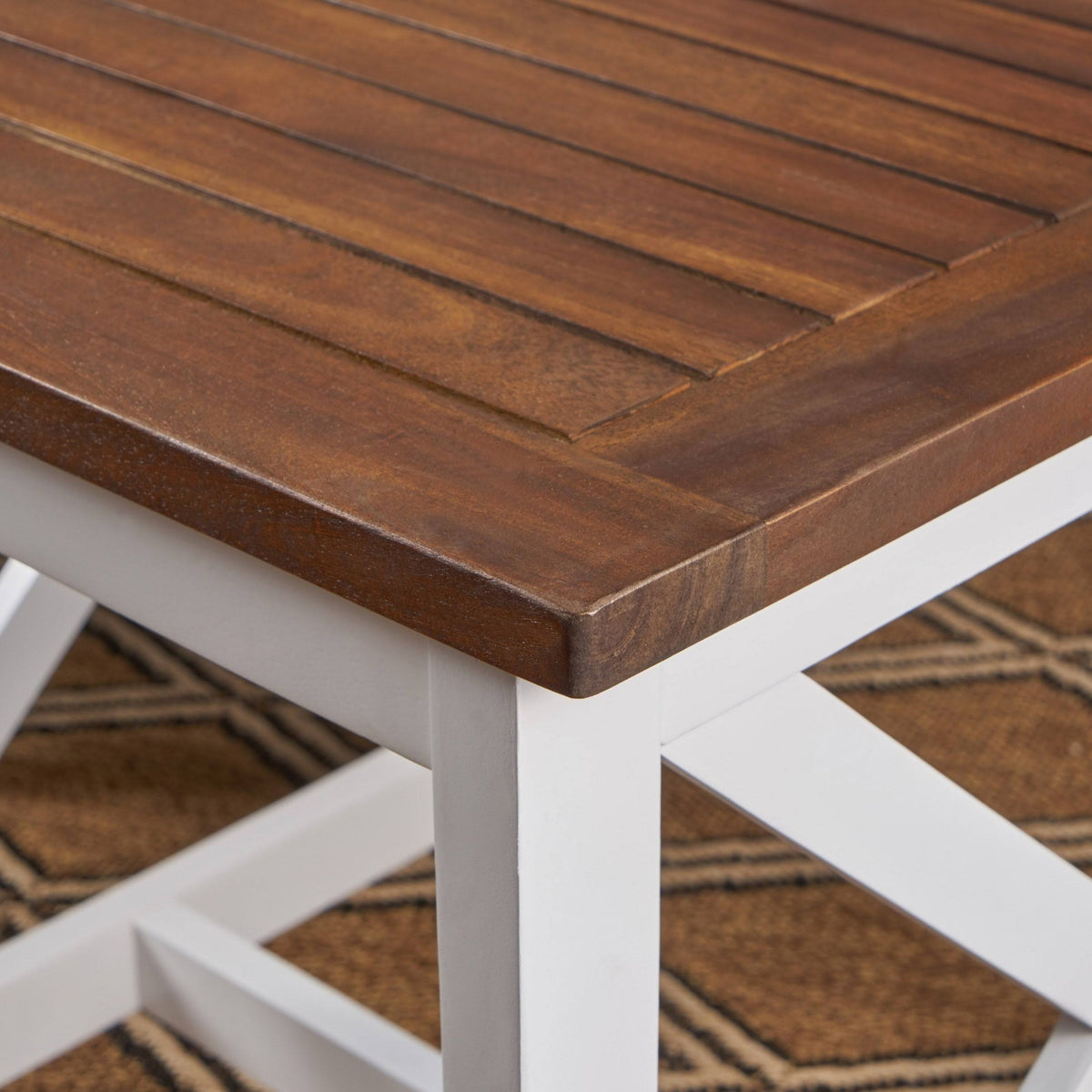 Dark Brown Acacia Wood End Table V599871