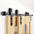 5ft Single Track Bypass Barn Door Hardware Double Doors Kit T720