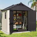 8' x 6' Plastic Outdoor Storage Shed with Floor X3473