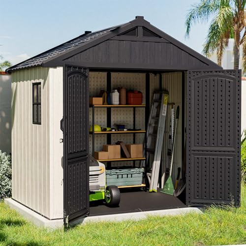 8' x 6' Plastic Outdoor Storage Shed with Floor X3473