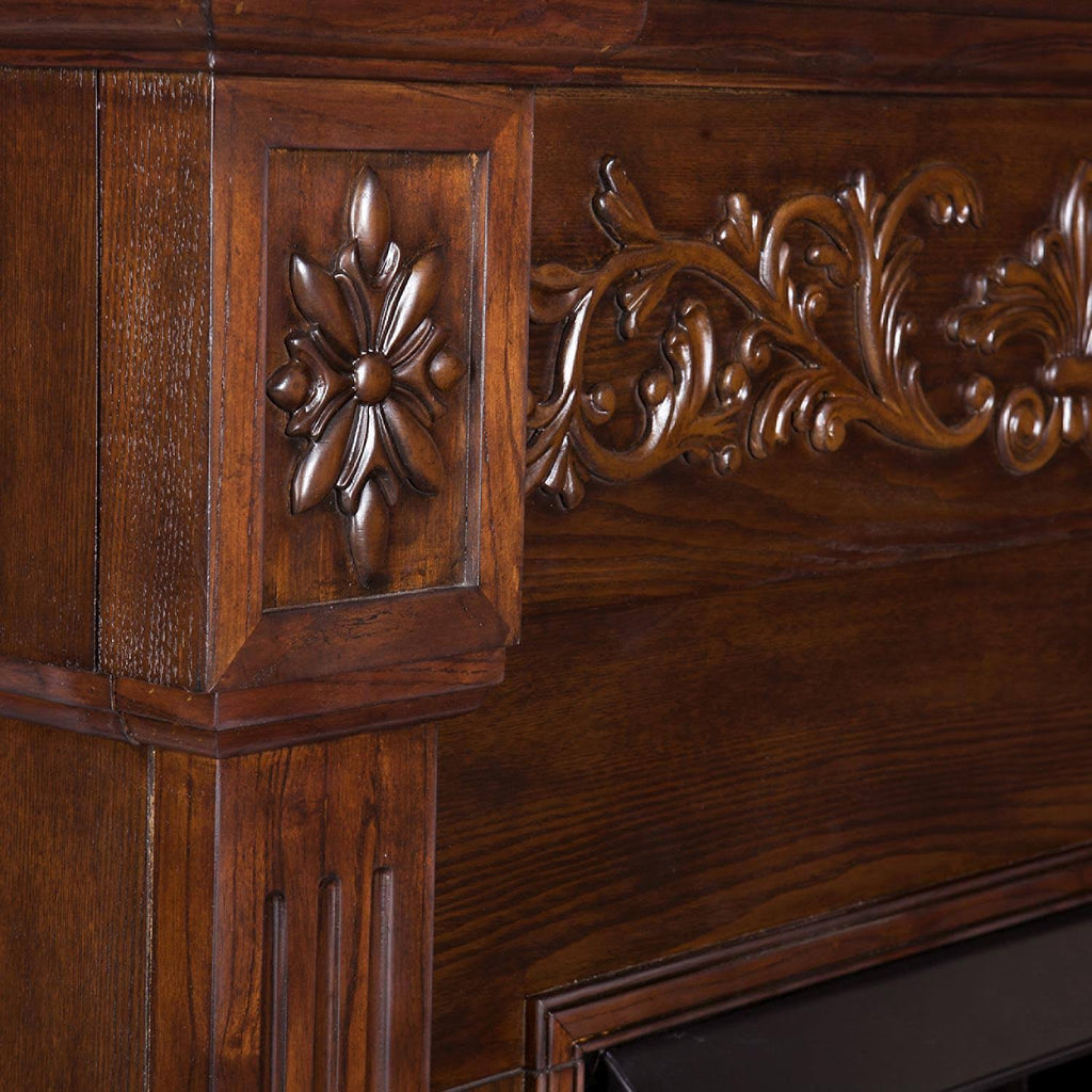 Espresso Carved Electric Fireplace X914150