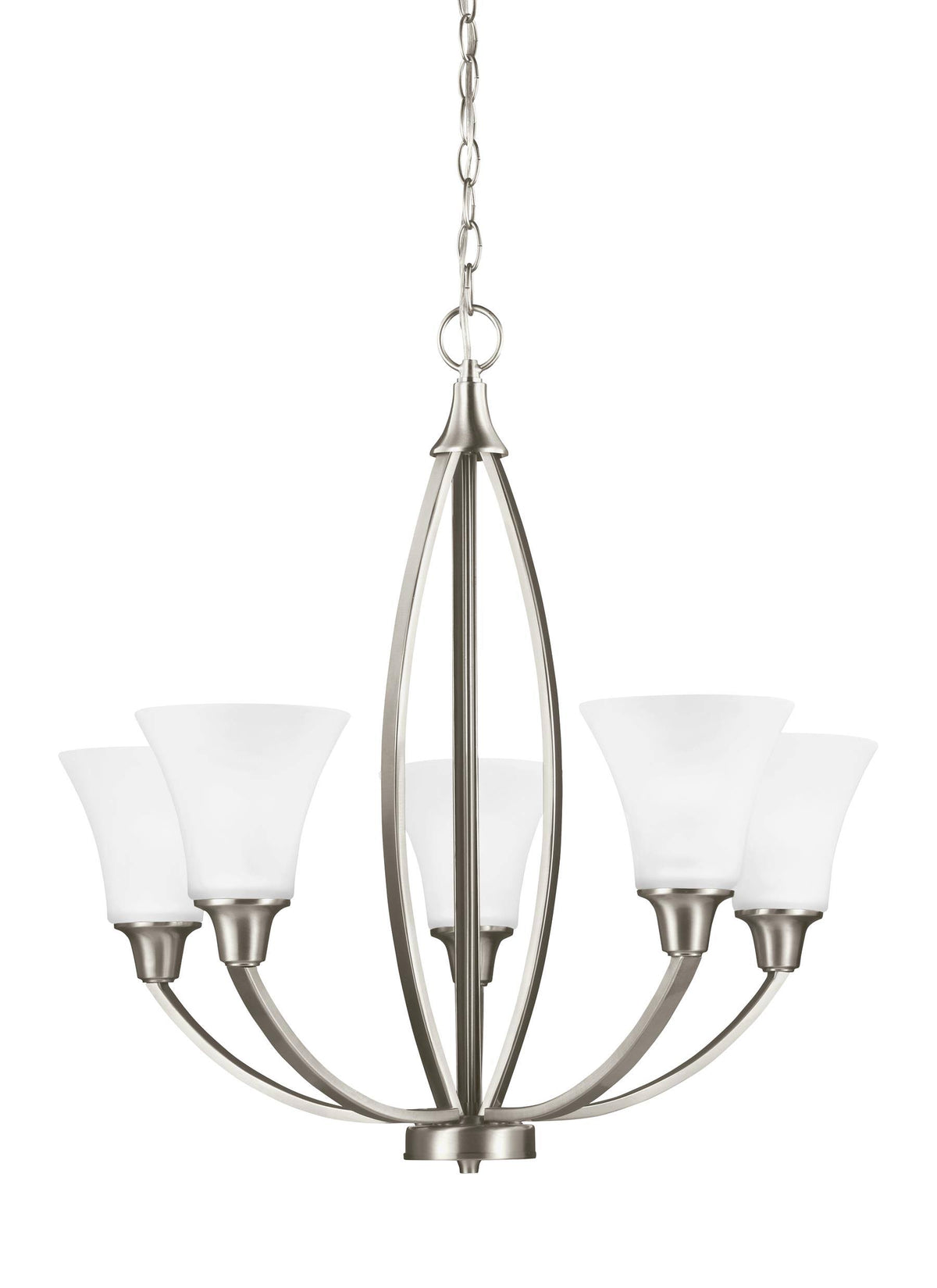 Brushed Nickel Five Light Chandelier M2765