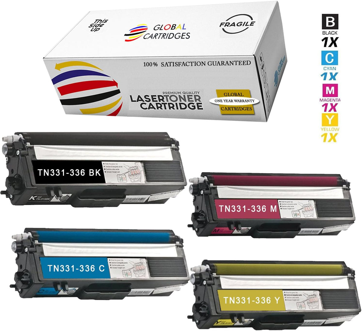 Compatible High Yield Toner Cartridges Set Black Cyan Magenta Yellow U535