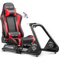 Racing Simulator Cockpit with Seat and Bluetooth Speakers, Alloy Steel Frame (Blue) A719775