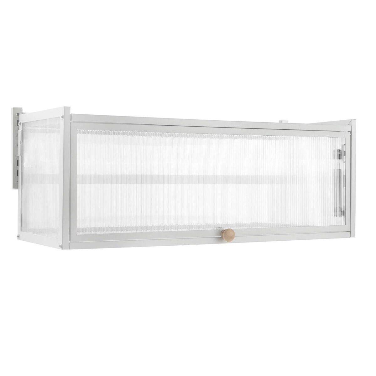 Wall Mounted Storage Cabinet with Flip-up Glass Door White Q498