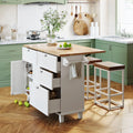 White Kitchen Island Set with 2 Seatings L483