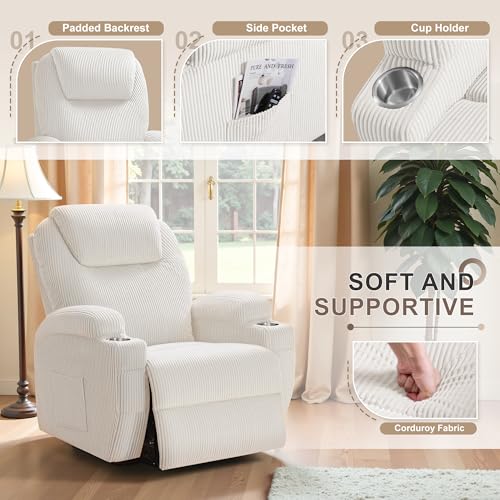 Power Lift Recliner Chair with Massage and 2 Cup Holders C557917