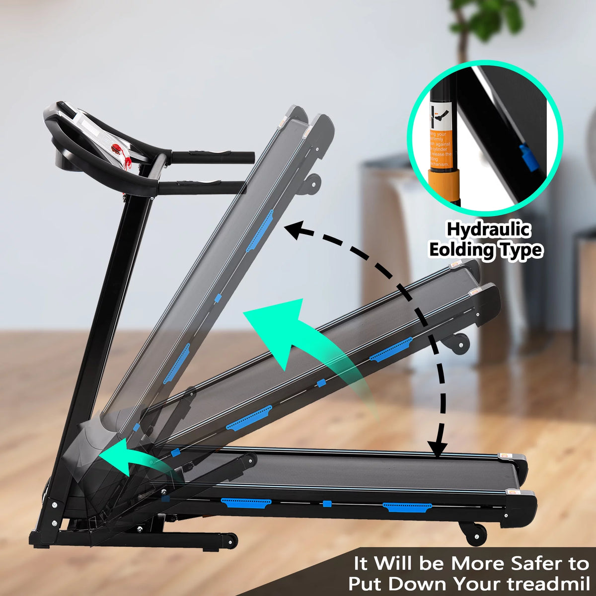 3.5HP Folding Electric Treadmill with Auto Incline G19212