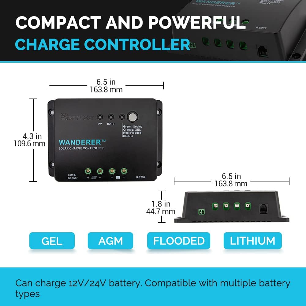 400 Watt 12 Volt Monocrystalline Solar Panel Kit with 30A Charge Controller X925