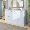 60" White 4-Door Sideboard Buffet with 2 Drawers and Adjustable Shelves W577108