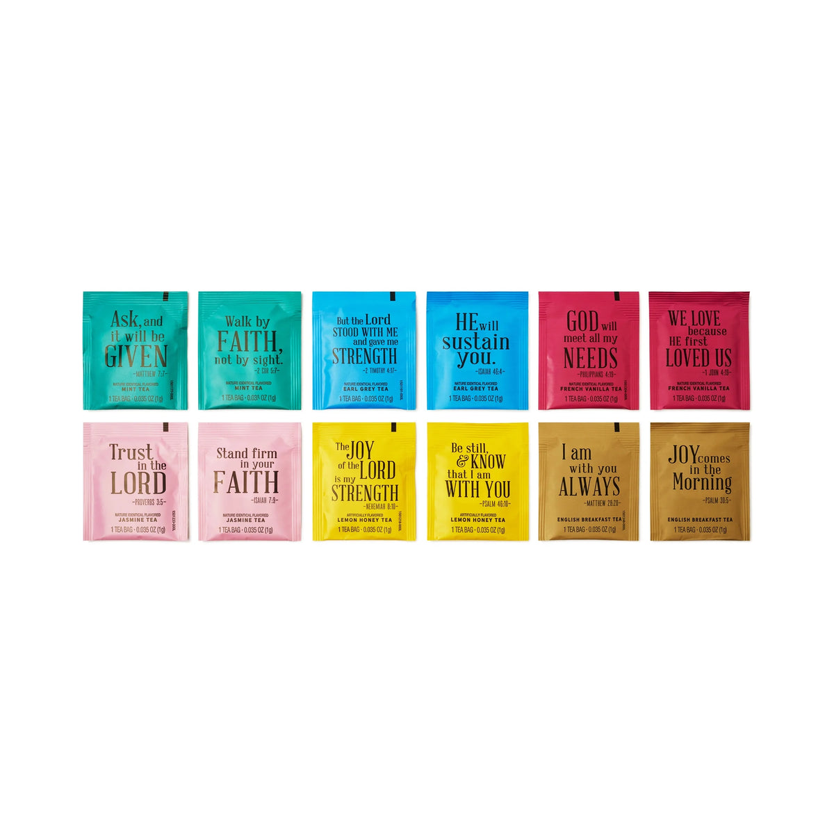 Tea Affirmations Christian Prayer Gift Set, Set of 90 T893