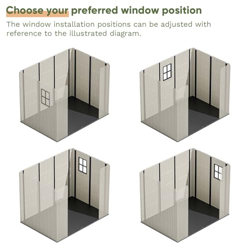 8' x 6' Plastic Outdoor Storage Shed with Floor X3473