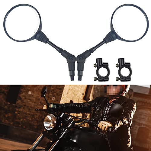 10mm Motorcycle Folding Round Rearview Mirrors S662