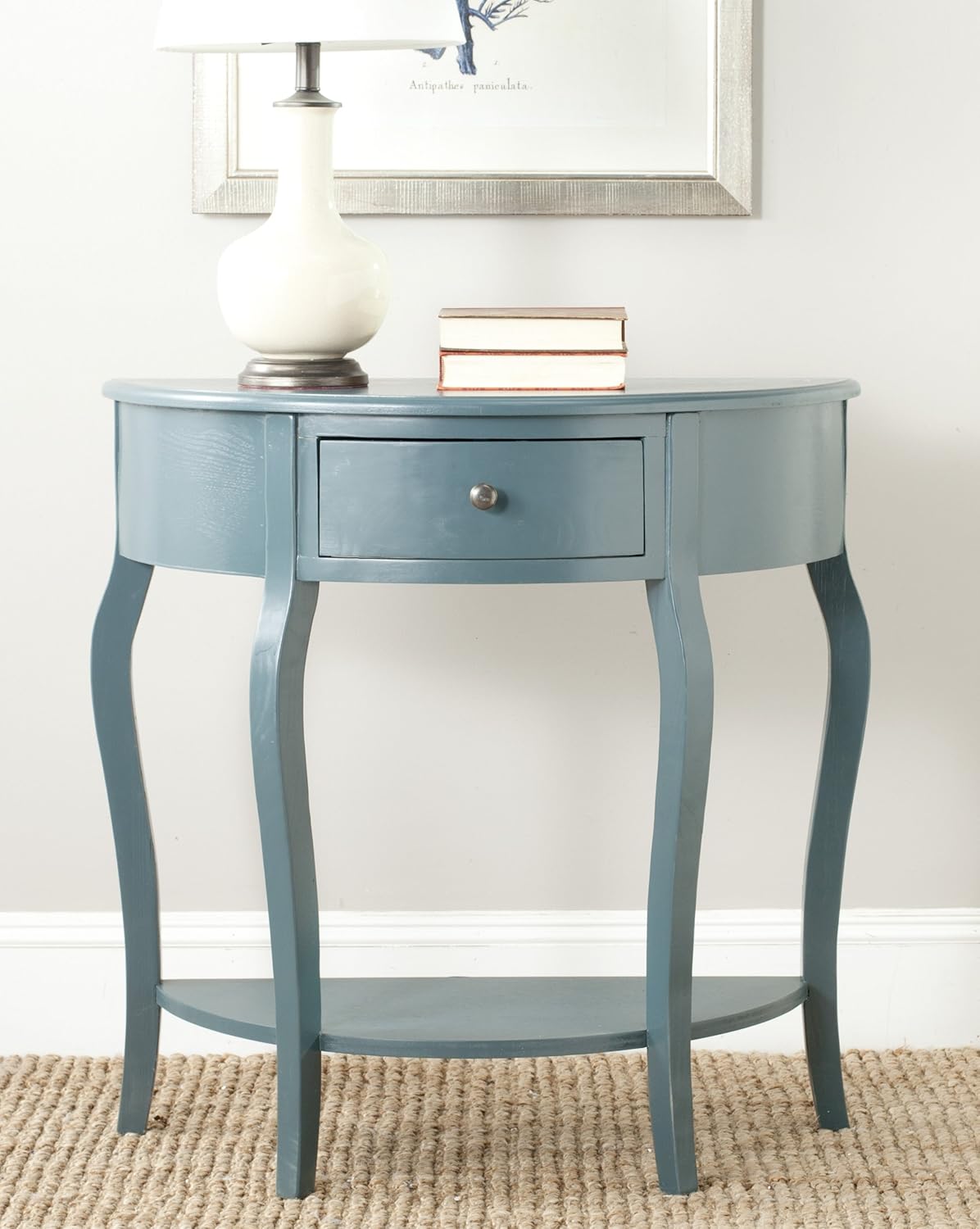 French Grey Demilune Console Table A245482