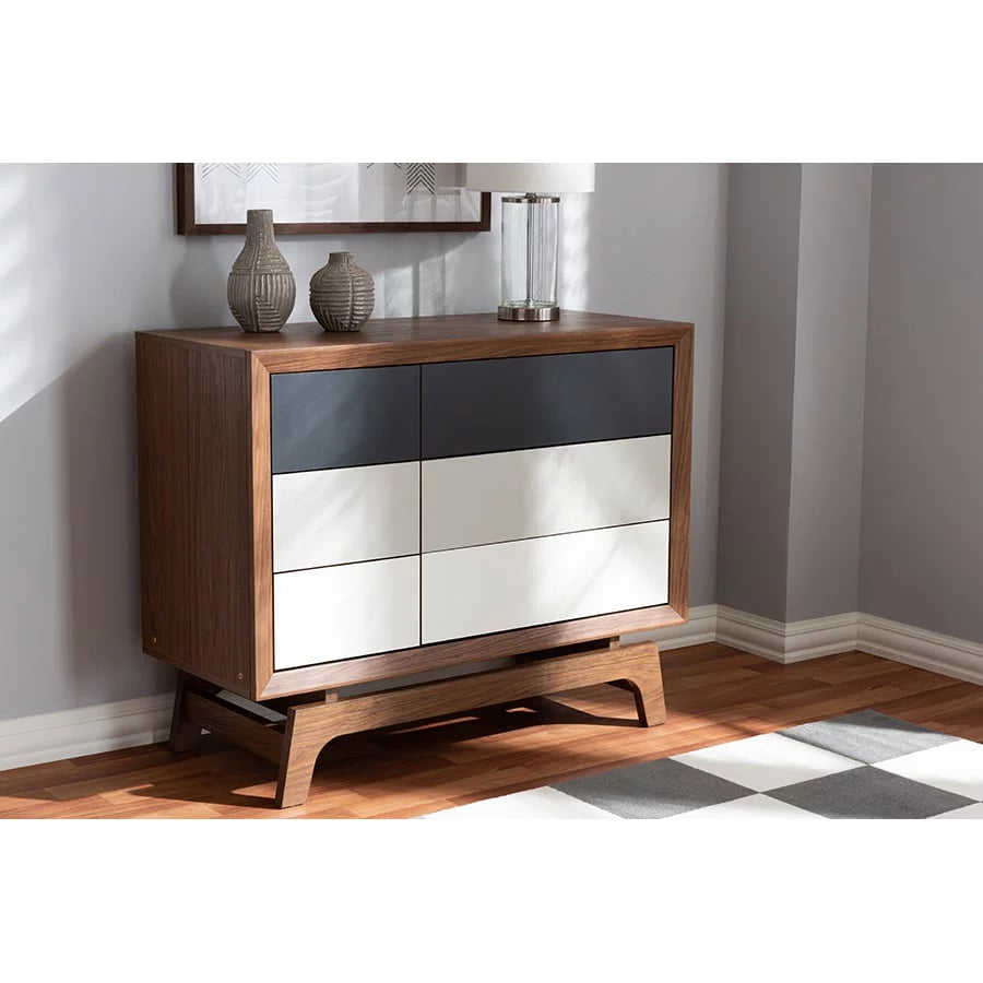 Multicolor Wood 6-Drawer Chest F738