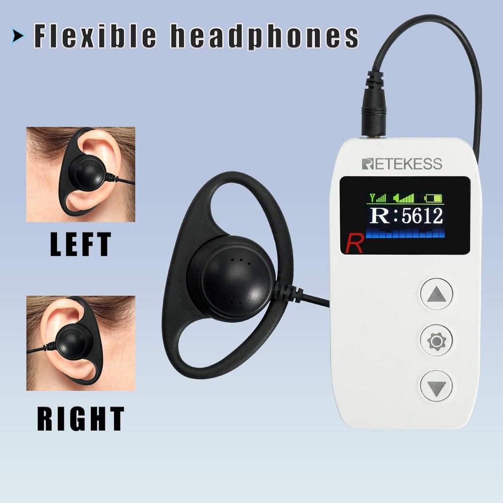 Wireless Tour Guide System with Magnetic Charging, 328ft Long Range, AUX MIC Dual Input I471