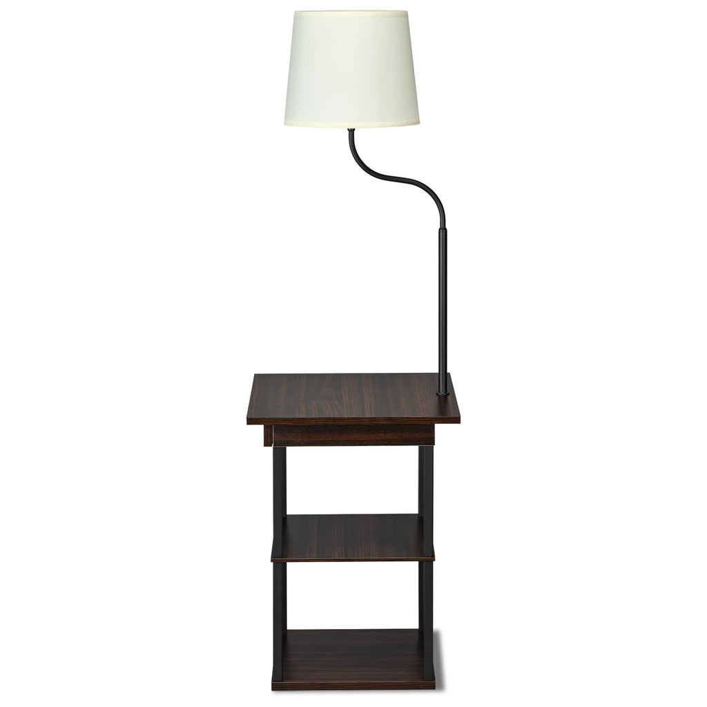 Square End Table with Charging Ports Walnut M9660
