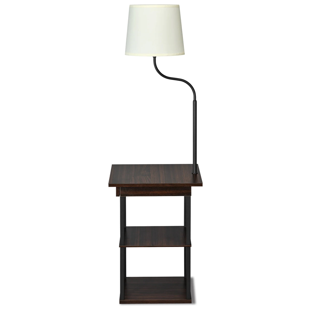 Square End Table with Charging Ports Walnut M9660