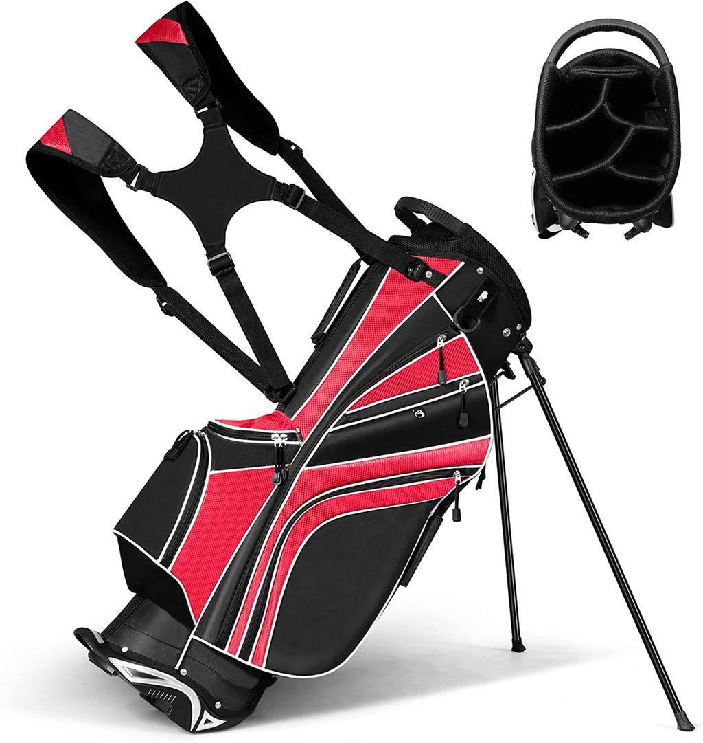 Golf Stand Cart Bag with 6 Way Divider Black D4360