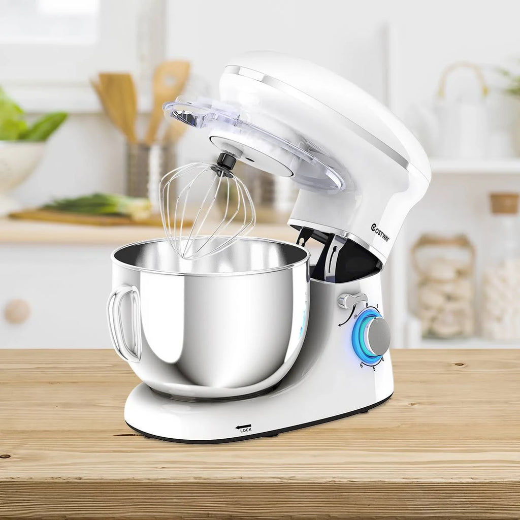6.3 qt Tilt-Head Stainless Steel Electric Stand Mixer White M30067