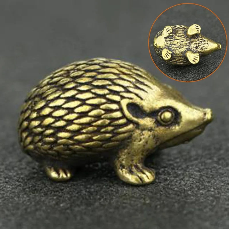 Brass Hedgehog Statue Home Decor Ornaments A11431