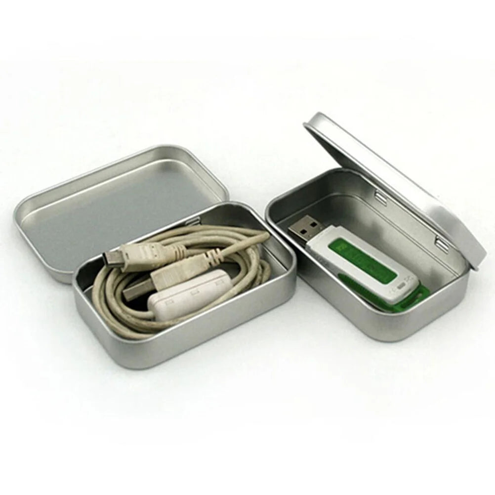 8 PCS Storage Bins with Lids Silver C456