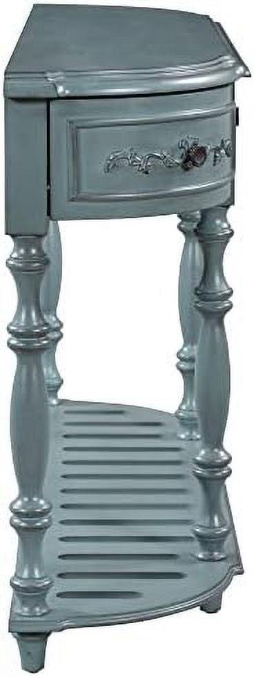 Antique White Curved Console Table with 4 Drawers Solid Wood Frame W529