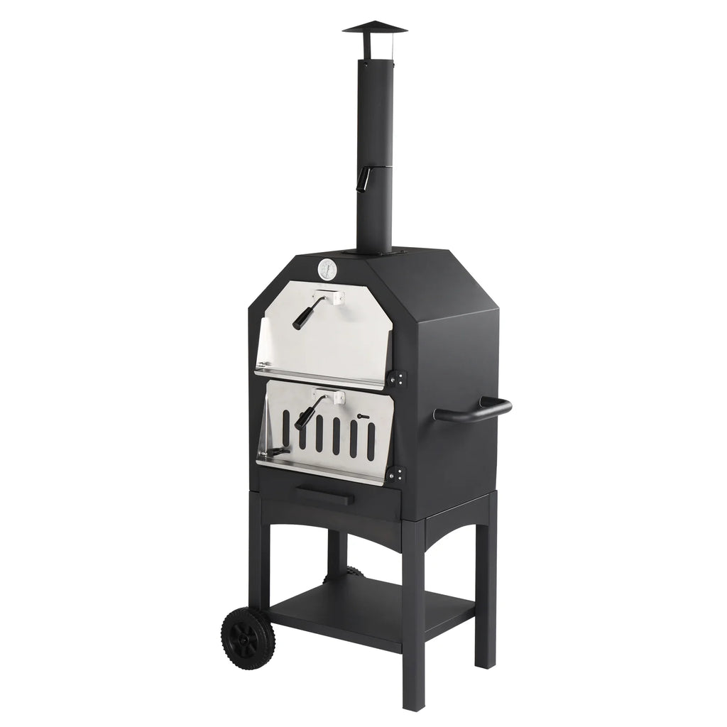 Portable Wood Burning Outdoor Pizza Oven with Pizza Stone and Peel S399