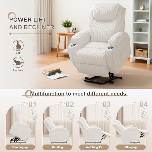 Power Lift Recliner Chair with Massage and 2 Cup Holders C557917