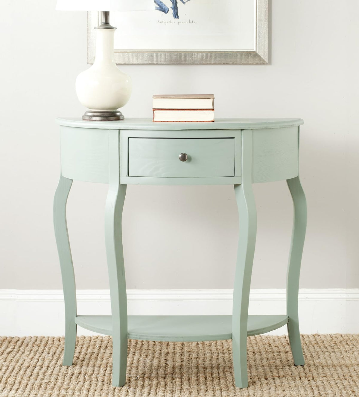 French Grey Demilune Console Table A245482